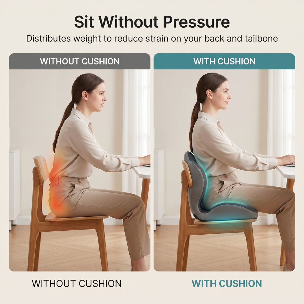 With and without the PosturePro — posture comparison