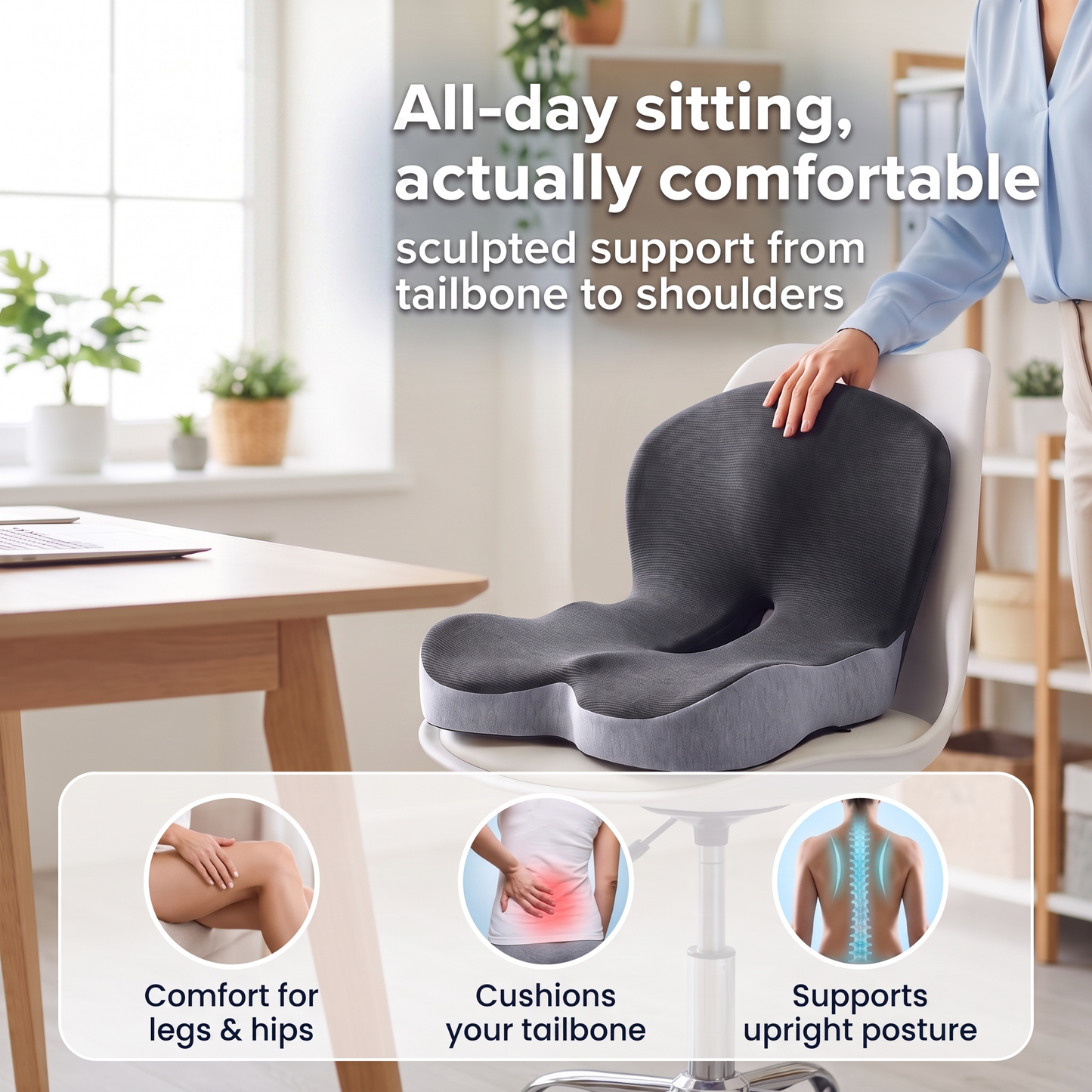 Ergonomic Full-Back Support Cushion