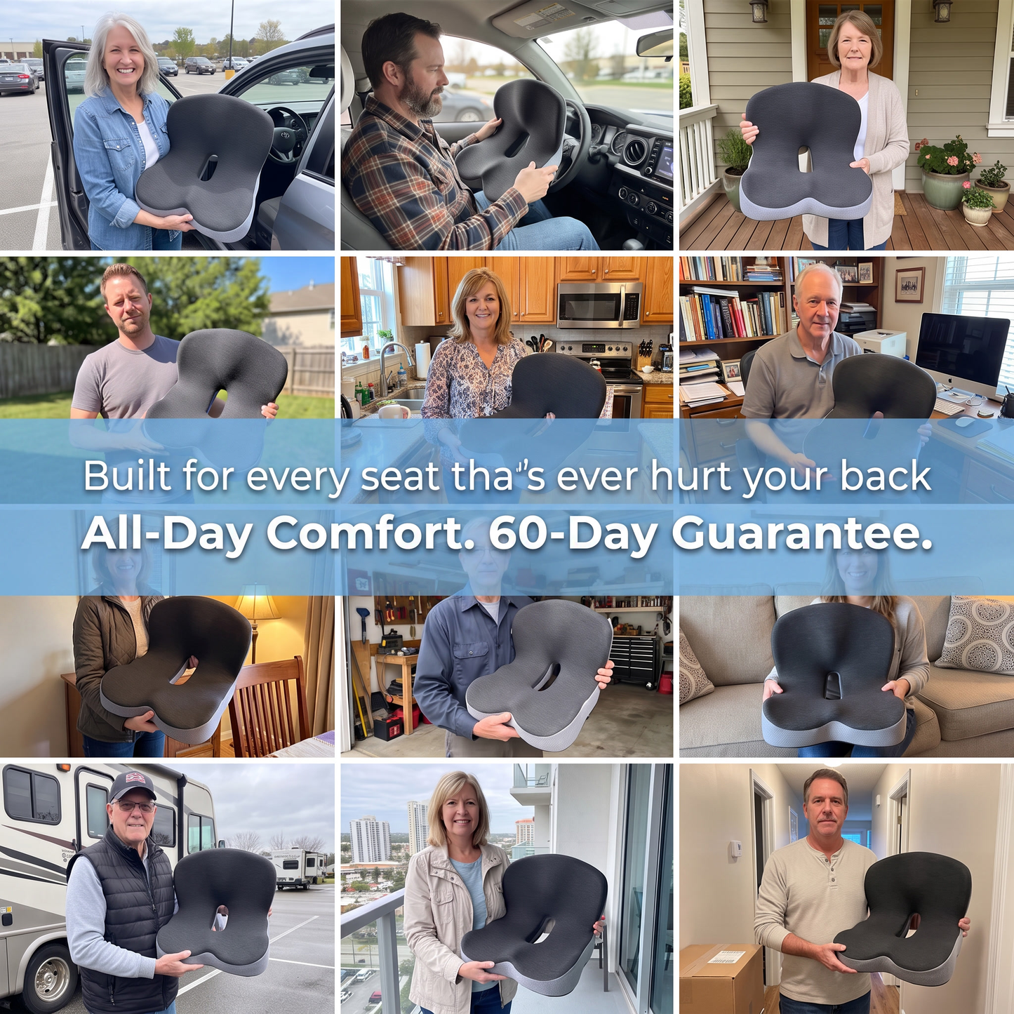 Ergonomic Full-Back Support Cushion